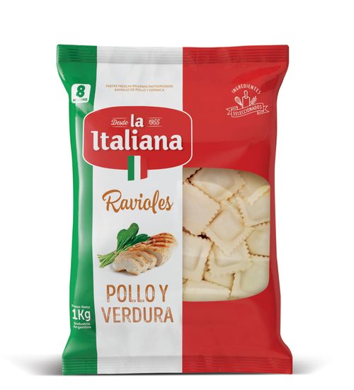Ravioles La Italiana Sabor Pollo y Verduras 1Kg