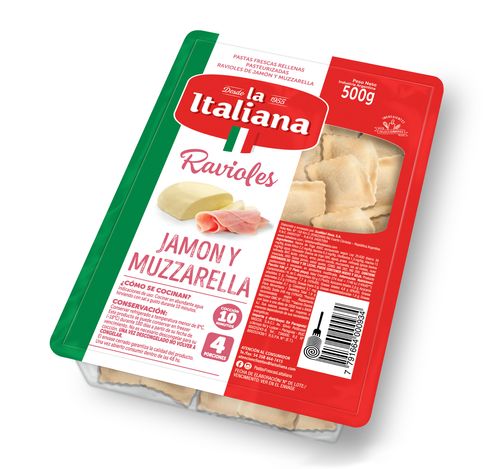 Ravioles La Italiana Sabor Jamón y Queso 500g
