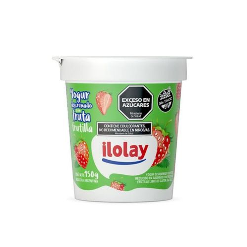 Yogur Ilolay Descremado Con Trozos de Frutillas 150g