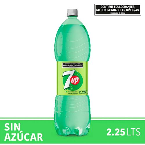 Gaseosa 7Up Lima-Limón Sin Azúcar 2,25L