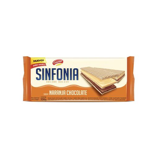 Obleas Sinfonía Sabor Naranja Chocolate 100g