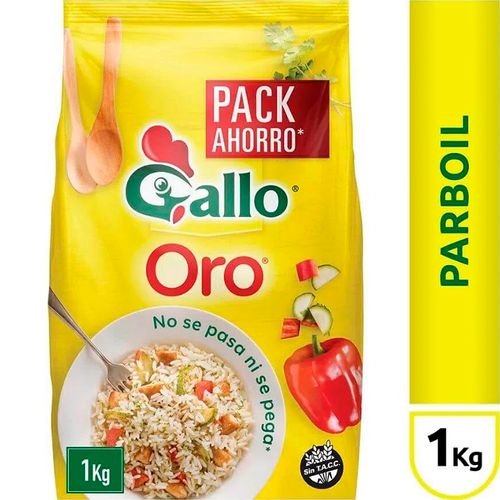 Arroz Gallo Oro Parboil Bolsa 1Kg