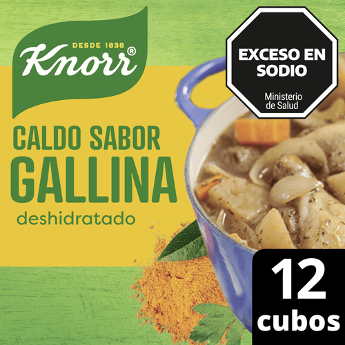 Caldo Knorr Deshidratado Sabor Gallina x 12 Cubitos