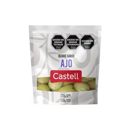Aceitunas Castell Verdes Sabor Ajo110g