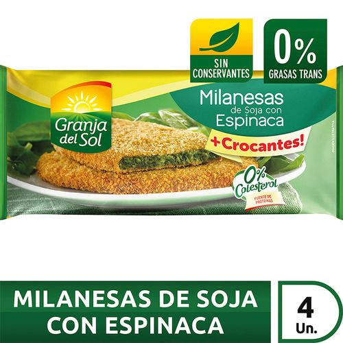 Milanesa Granja Del Sol De Soja Con Espinaca 330g