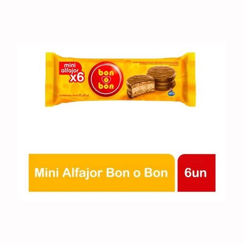 Alfajor Bon o Bon Mini De Choco x 6u