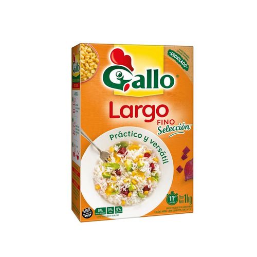 Arroz Gallo Largo Fino Estuche 1Kg