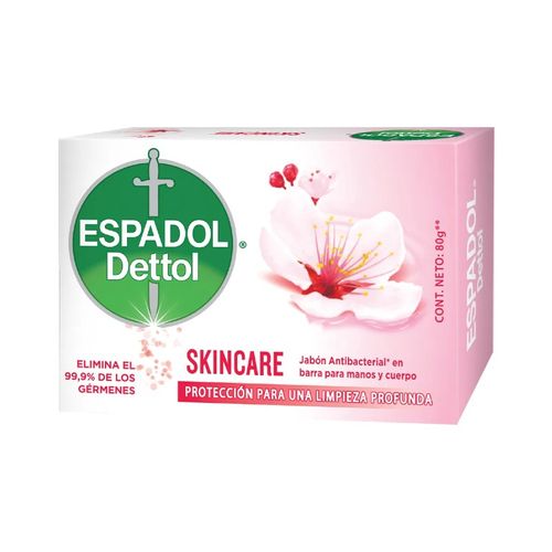 Jabón Espadol Dettol De Tocador Antibacterial Skincare 80GR
