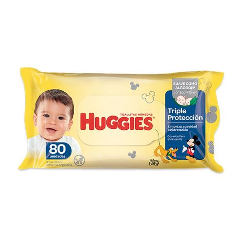Toallitas Huggies Humedas Triple Protección 80Unidades