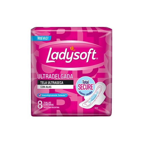 Toallita Femenina LadySoft Ultradelgada Tela Ultraseca 8Unidades