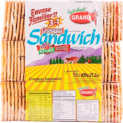Galletitas Granix de Agua Tipo Sandwich Pack 600g