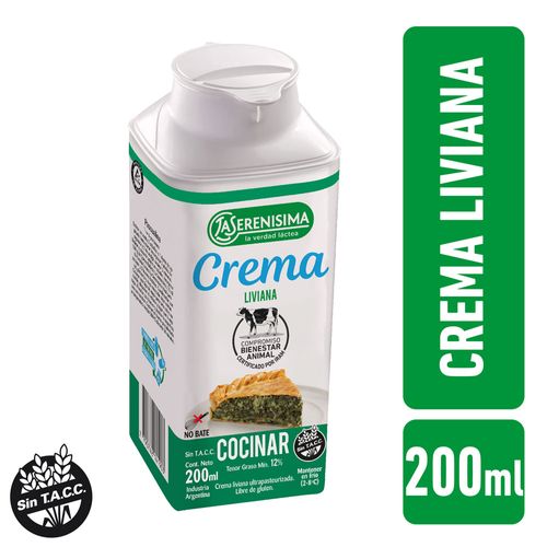 Crema La Serenísima Liviana para Cocinar 200ml