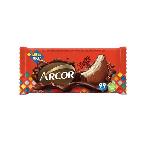 Oblea Arcor Relleno Limón C/ Baño De Repostería C/ Leche 20g