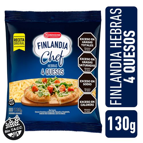 Queso en hebras 4 quesos Finlandia Chef 130 gr