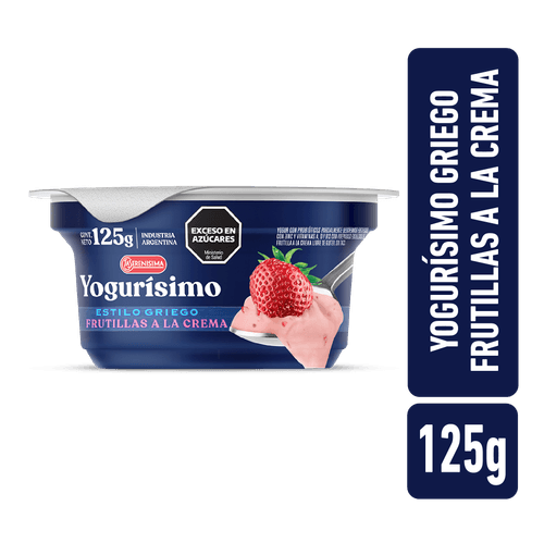 Yogur Yogurísimo Griego Frutillas a la Crema 125g