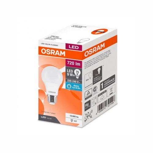 Lampara Osram Led Clásica 9W Fria 1Unidad