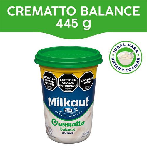 Queso Milkaut Crematto Balance 445g