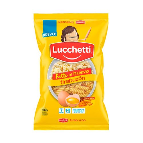 Fideos Lucchetti Tirabuzón Al Huevo Nº 34 500g