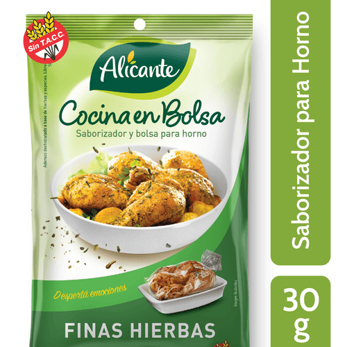 Bolsa para Horno Alicante Saborizada Finas Hierbas Sin Tacc 30g