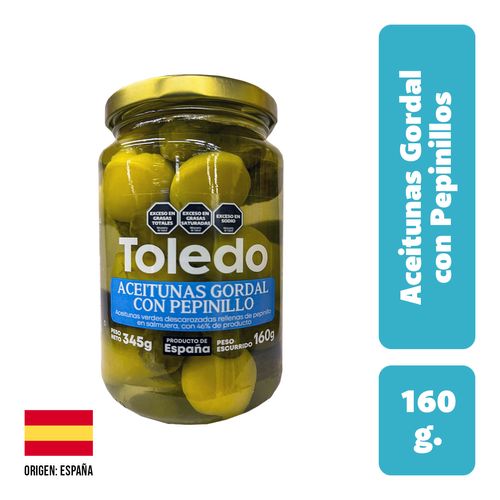 Aceitunas Verdes Toledo Gordal con Pepinillos 160g