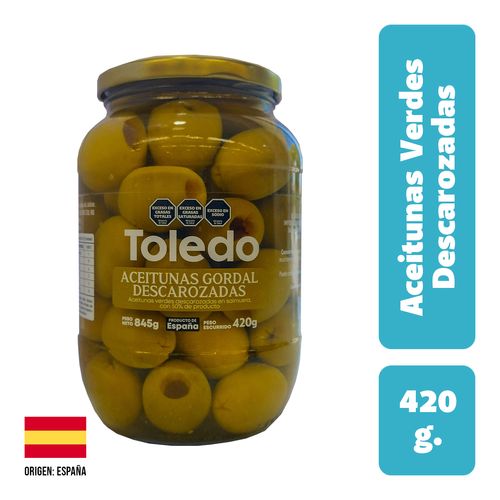 Aceitunas Verdes Toledo Gordal Descarozadas 420g