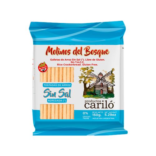 Galletas De Arroz Cariló Sin Sal Agregada 150g