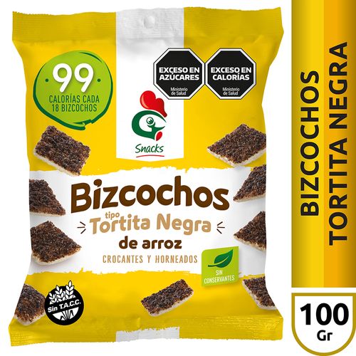 Bizcochos de Arroz Gallo Snacks Tortita Negra 100g