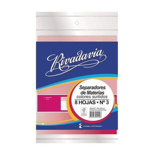 Separadores Materias 8 Colores