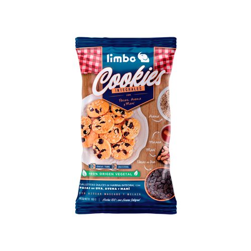 Galletitas Cookies Limbo Pasas-Avena-Maní 160g
