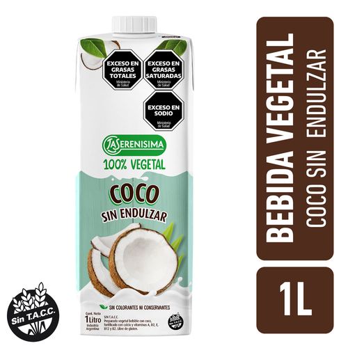 Bebida 100% Vegetal La Serenísima Coco Sin Endulzar 1L