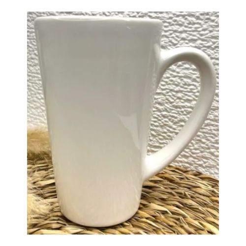 Taza Desayuno Alta Cerámica Blanca 14x8 CM