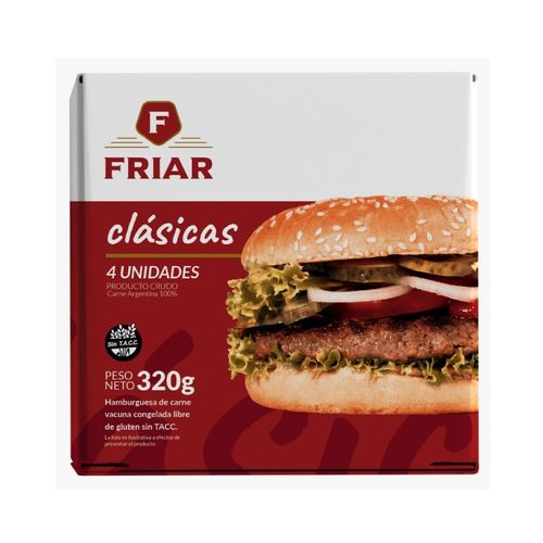 Hamburguesas Clásicas Friar 4u x 80g