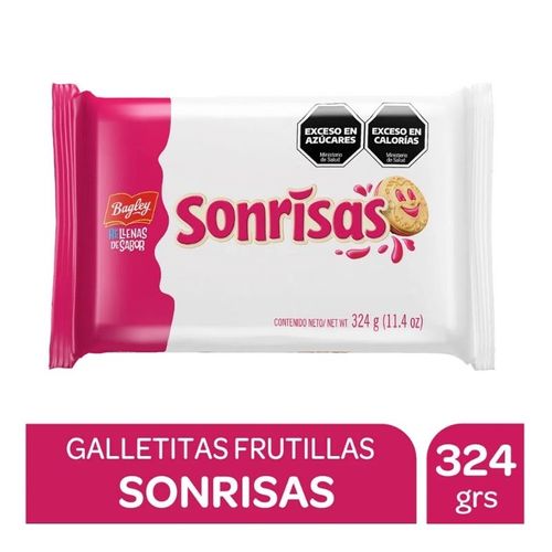 Galletitas Sonrisas Rellenas Sabor Frambuesa 3 x 108g