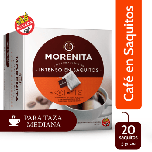 Café La Morenita Instantáneo Intenso en Saquitos x 20u
