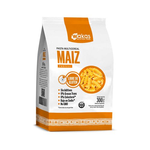 Fideos Wakas Fusilli Multicereal Con Maíz 250g Sin Tacc