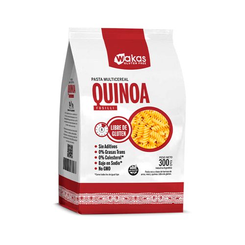 Fideos Apto Celíacos Fusilli de Quinoa Wakas 300g