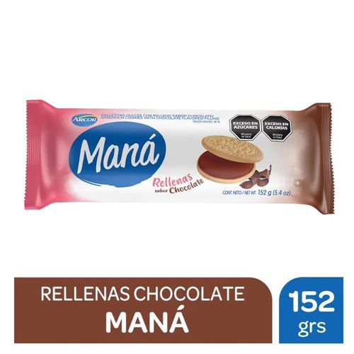 Galletitas Maná Rellenas De Chocolate 152g