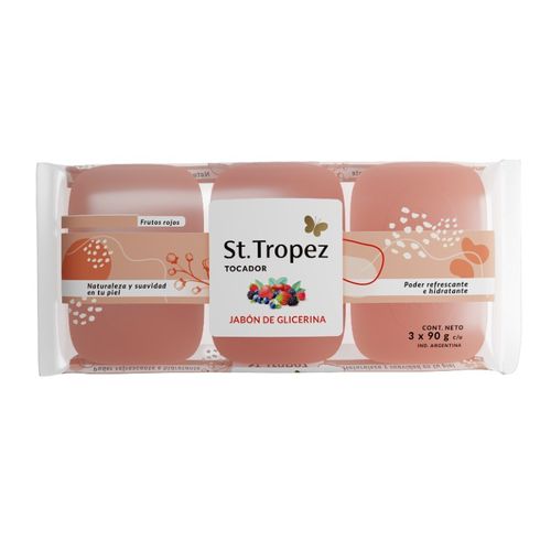 Jabón St Tropez Glicerina Frutos Rojos 3x90 270GR