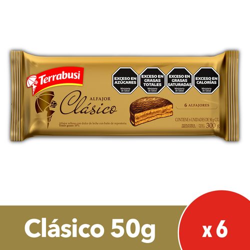 Alfajores Terrabusi Chocolate 6u x 50g