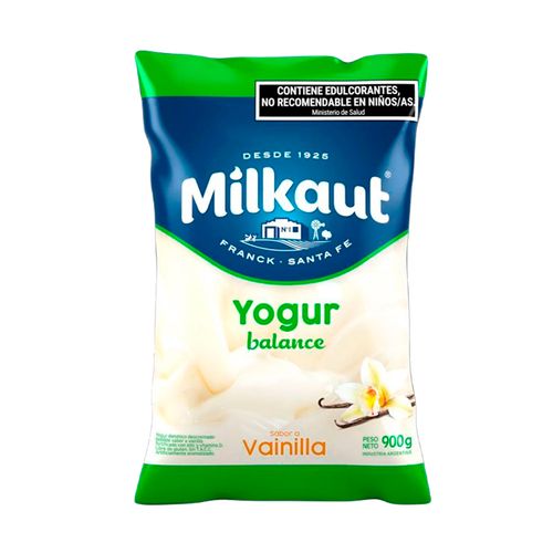 Yogur Milkaut Descremado Vainilla 900g