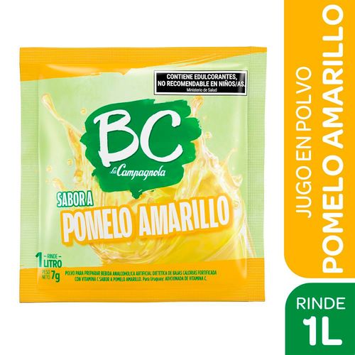 Jugo en Polvo BC Sabor Pomelo Amarillo