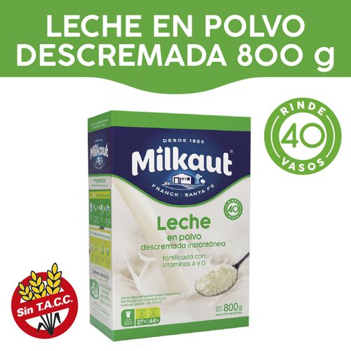 Leche Milkaut en Polvo Descremada 800g