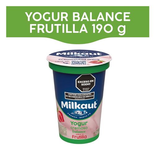 Yogur Milkaut Descremado Frutilla 190g