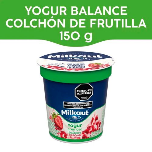 Yogur Milkaut Balance Descremado Colchón Frutilla 150g