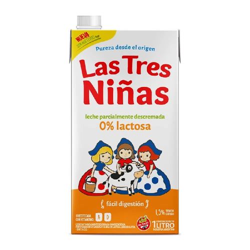 Leche Las Tres Niñas Larga Vida Deslactosada Tetrabrik x 1L