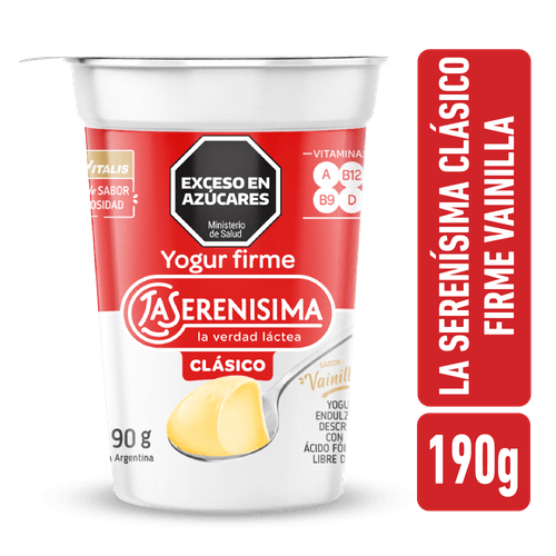 Yogur La Serenísima Firme Entero Vainilla Clásico 190g