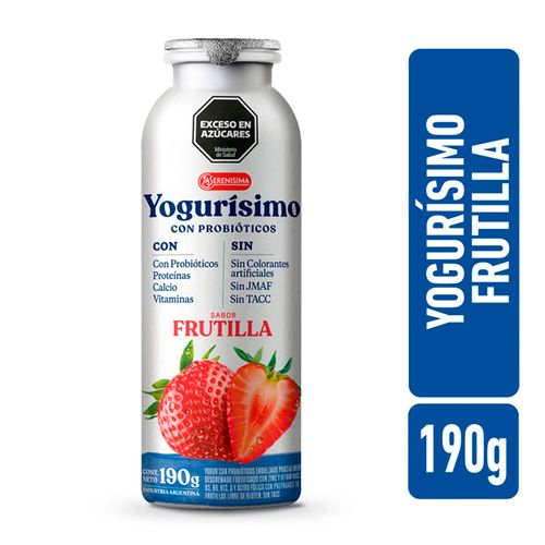 Yogur Yogurísimo con Probióticos Botella Frutilla 190g