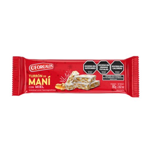 Turrón Georgalos De Maní Con Miel 80g