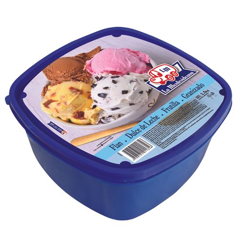 Helado La Montevideana Flan, Dulce de Leche, Frutilla y Granizado 1.5kg