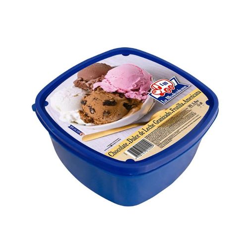 Helado La Motevideana Chocolate, Dulce de Leche, Americana y Frutilla 1.5Kg